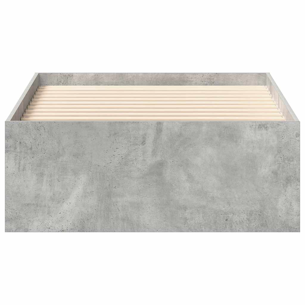Cadre de lit sans matelas gris béton 90x200 cm - XIOS
