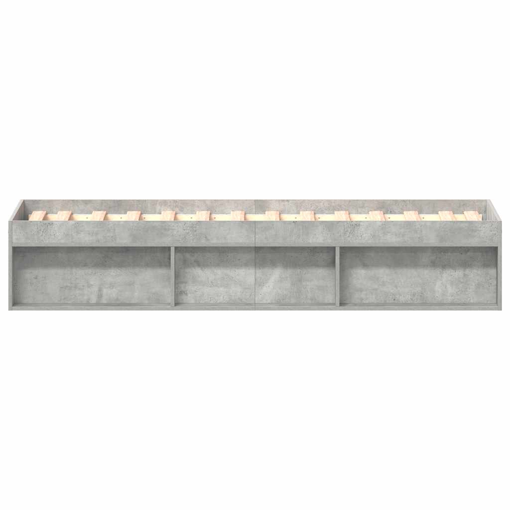 Cadre de lit sans matelas gris béton 90x200 cm - XIOS