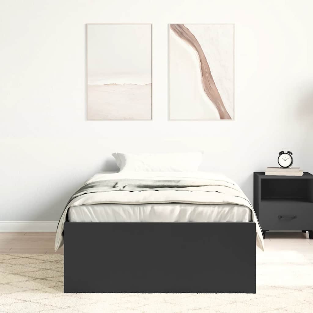 Cadre de lit sans matelas noir 100x200 cm - XIOS