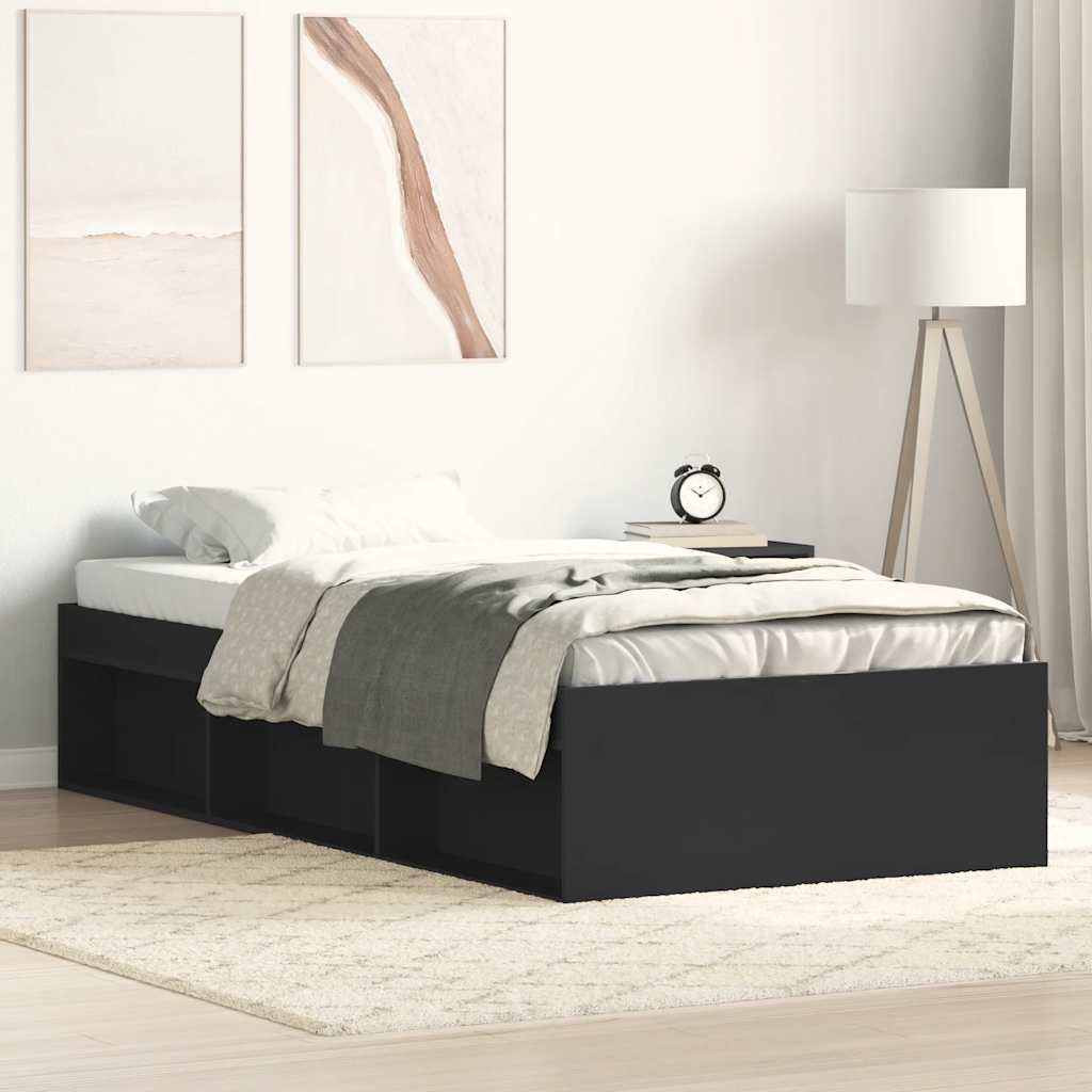 Cadre de lit sans matelas noir 100x200 cm - XIOS