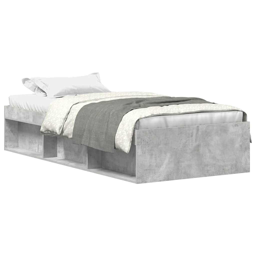 Cadre de lit sans matelas gris béton 100x200 cm - XIOS
