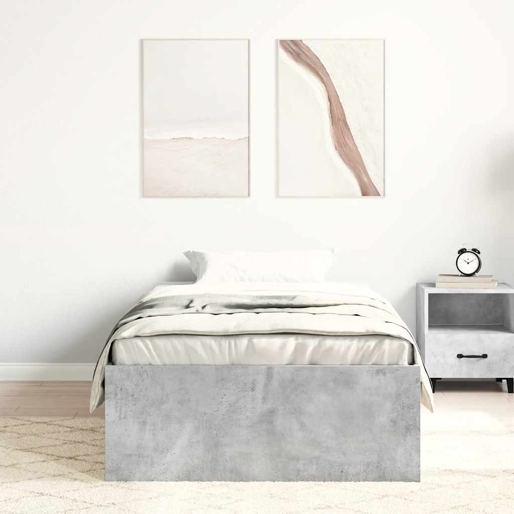 Cadre de lit sans matelas gris béton 100x200 cm - XIOS