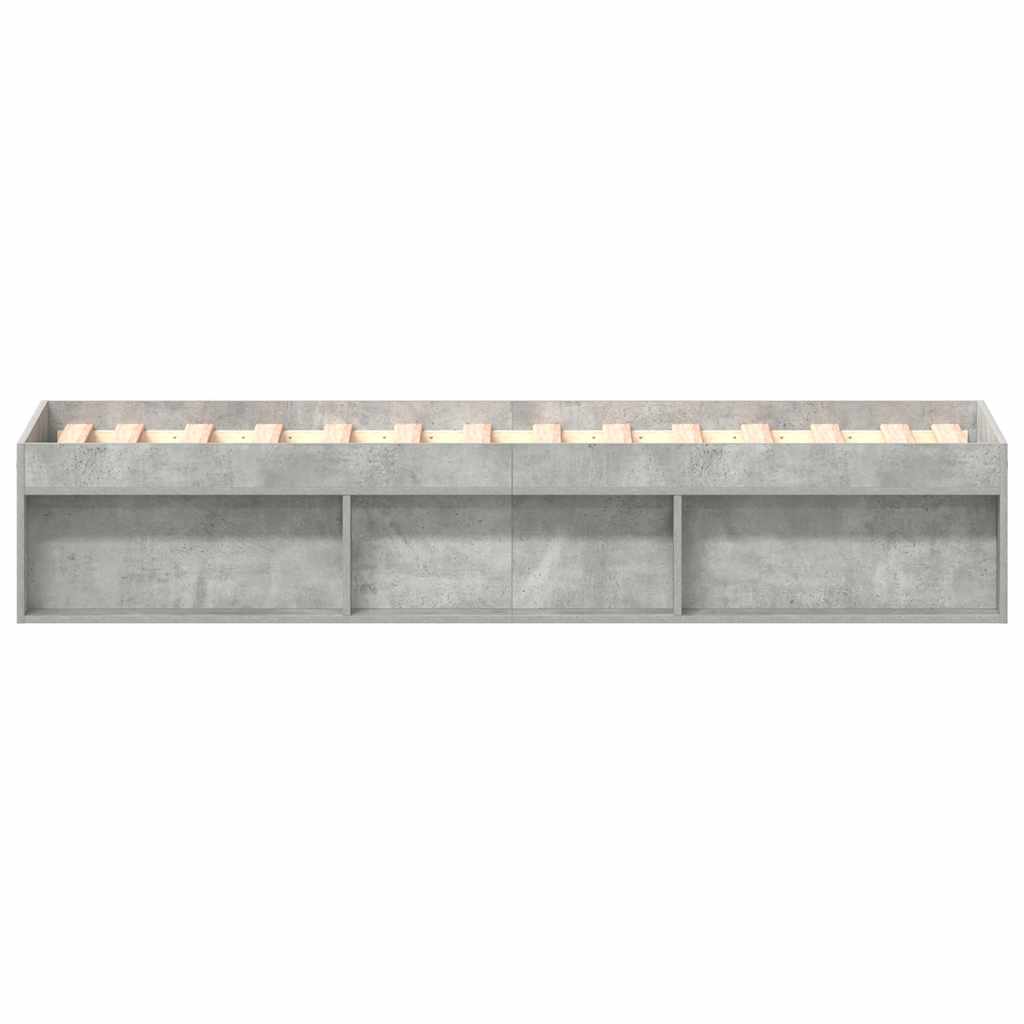 Cadre de lit sans matelas gris béton 100x200 cm - XIOS