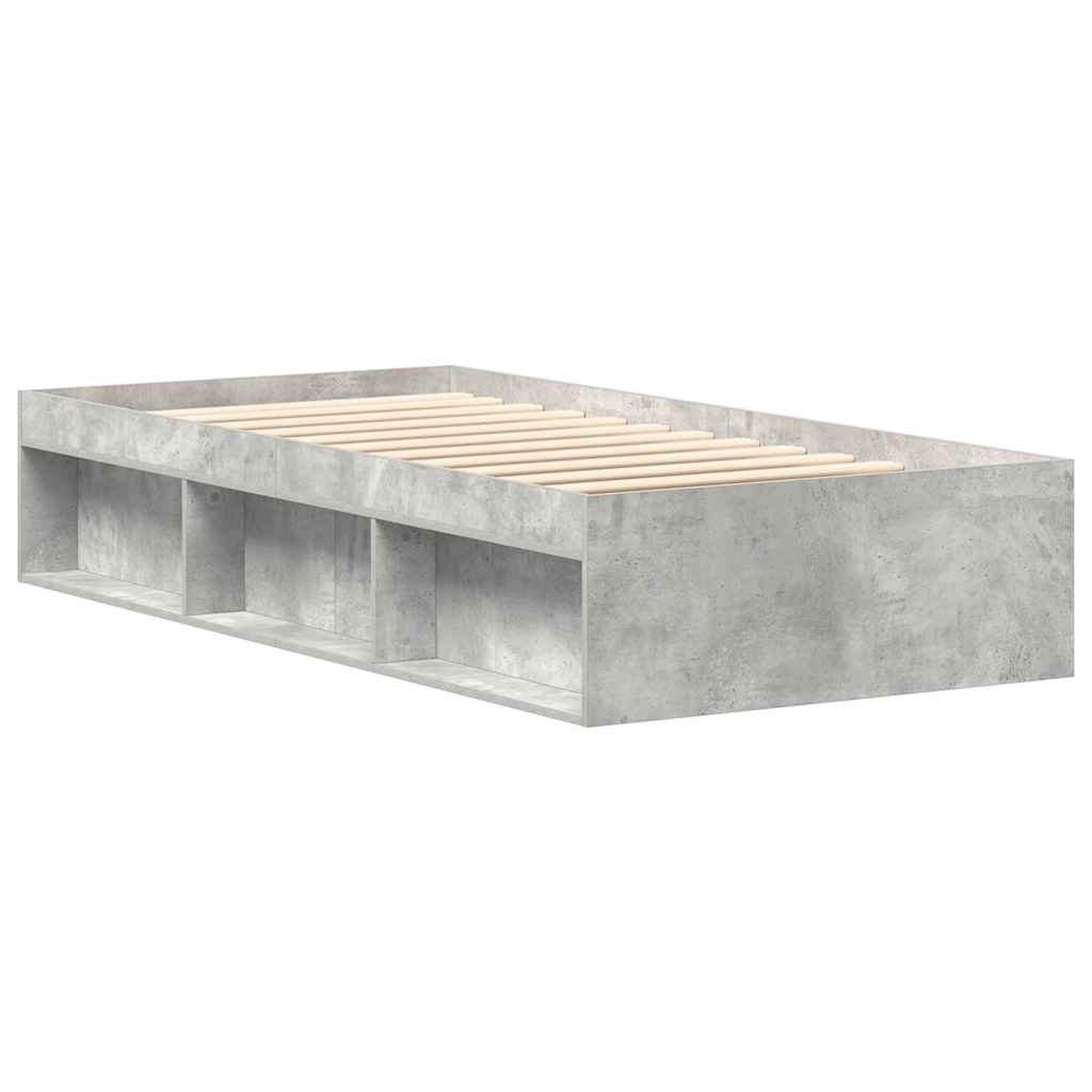 Cadre de lit sans matelas gris béton 100x200 cm - XIOS