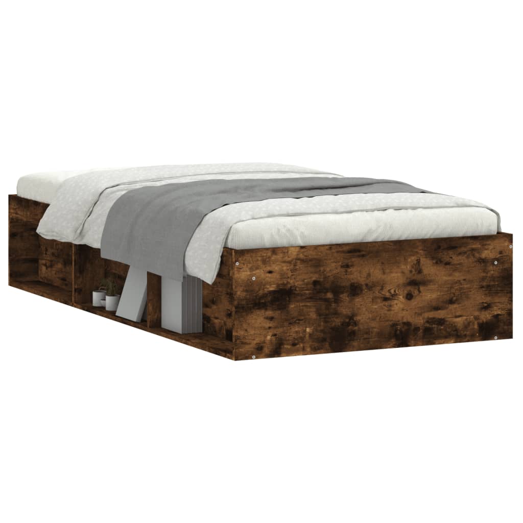 Cadre de lit sans matelas chêne fumé 100x200 cm - XIOS