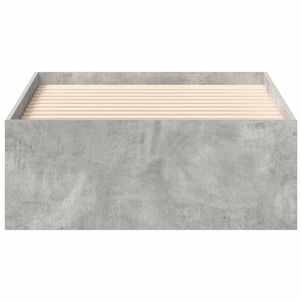 Cadre de lit sans matelas gris béton 90x190 cm - XIOS