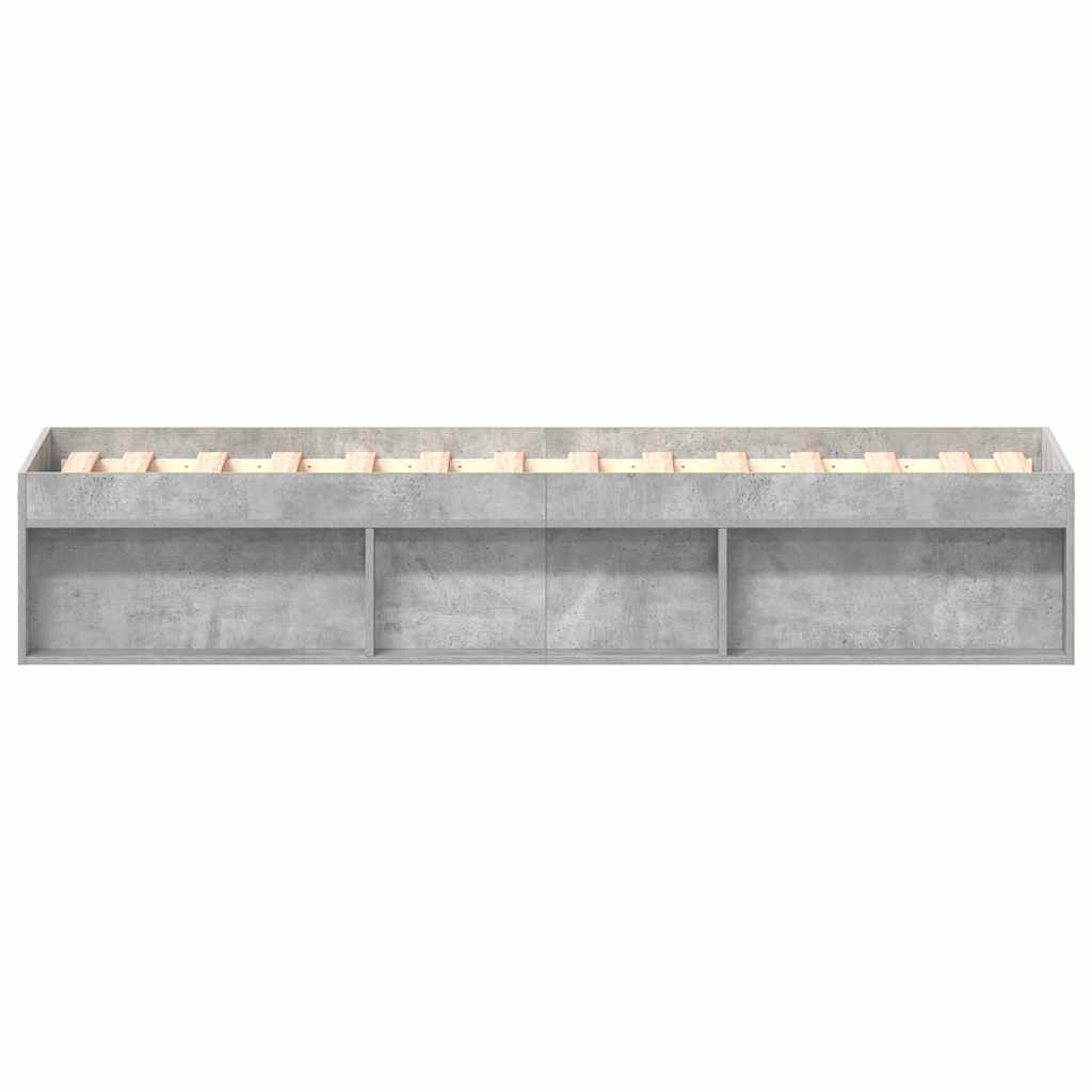 Cadre de lit sans matelas gris béton 90x190 cm - XIOS