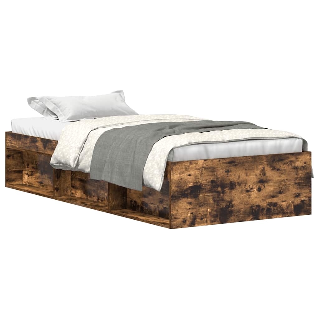 Cadre de lit sans matelas chêne fumé 90x190 cm - XIOS
