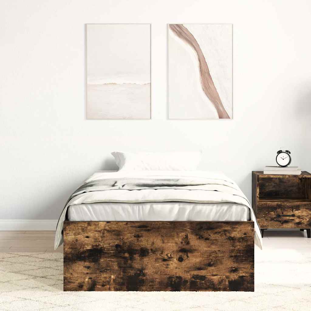 Cadre de lit sans matelas chêne fumé 90x190 cm - XIOS