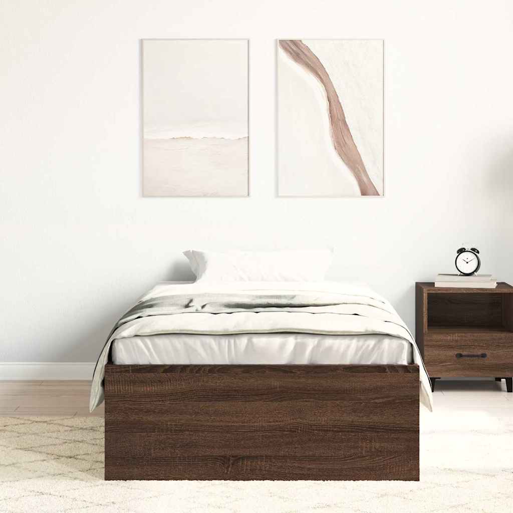 Cadre de lit sans matelas chêne marron 90x190 cm - XIOS