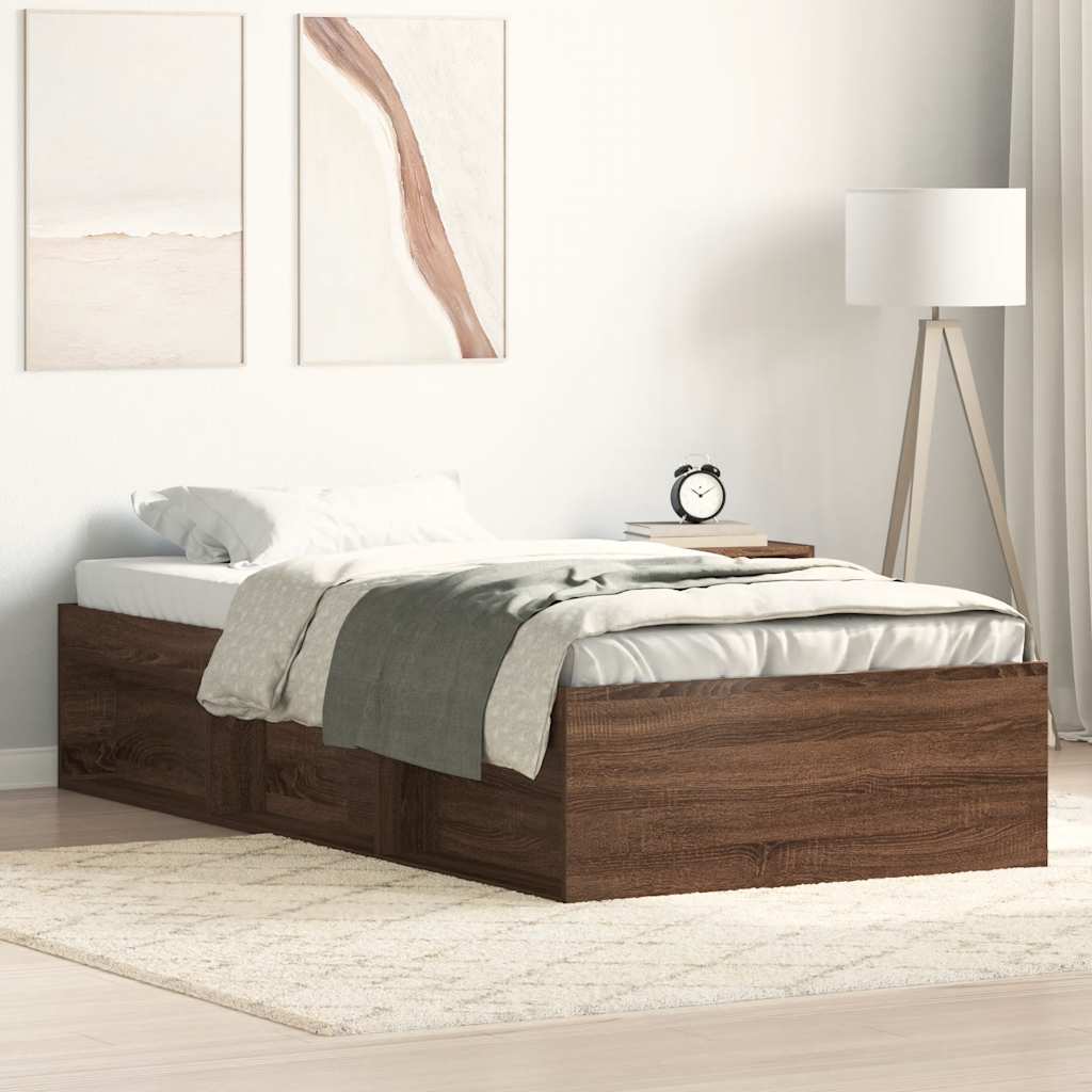 Cadre de lit sans matelas chêne marron 90x190 cm - XIOS