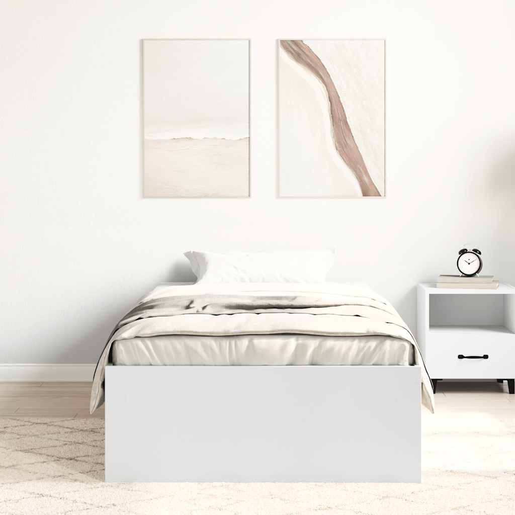 Cadre de lit sans matelas blanc 75x190 cm - XIOS