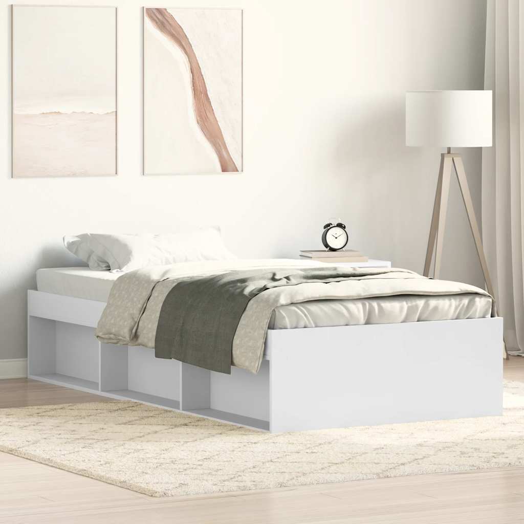Cadre de lit sans matelas blanc 75x190 cm - XIOS