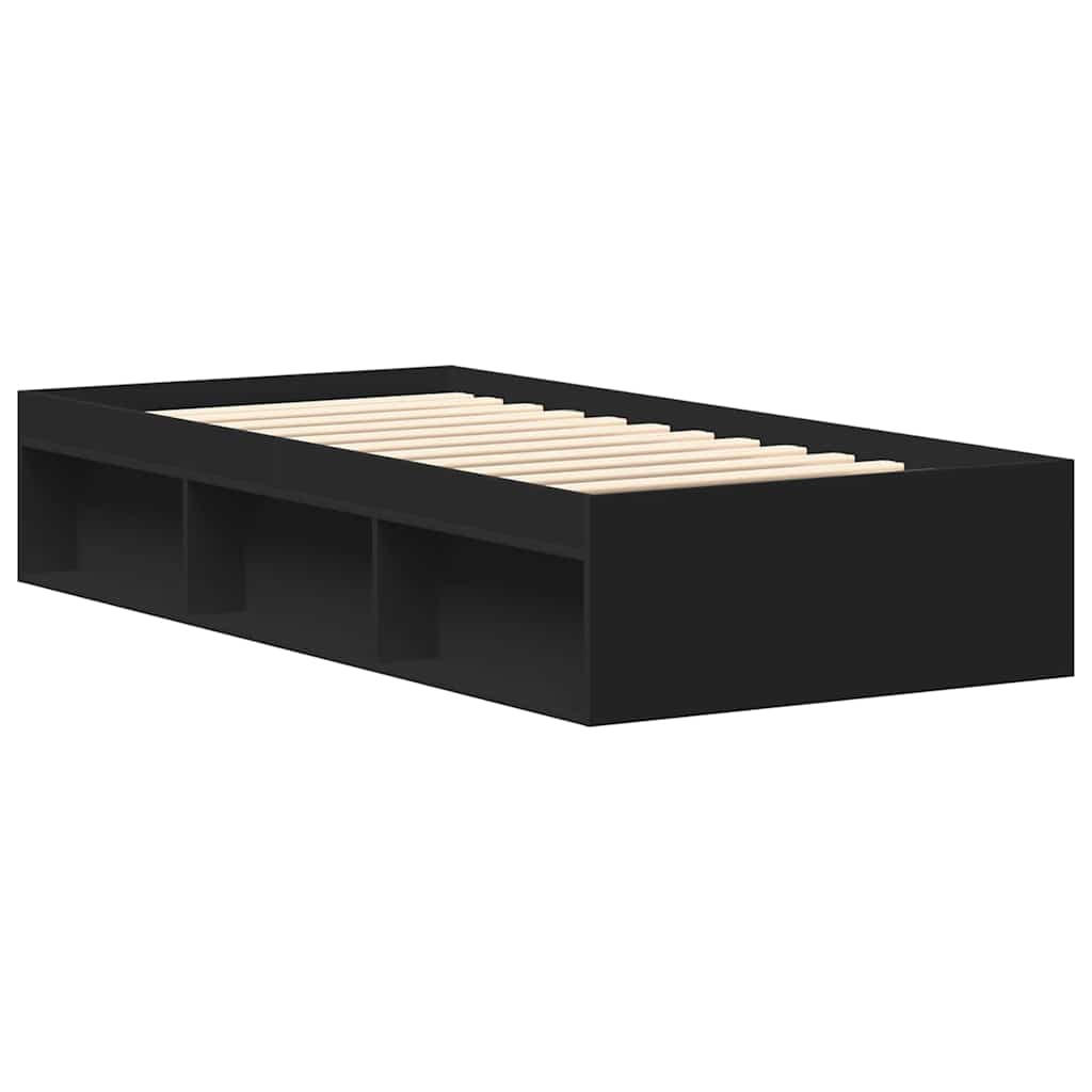 Cadre de lit sans matelas noir 75x190 cm - XIOS