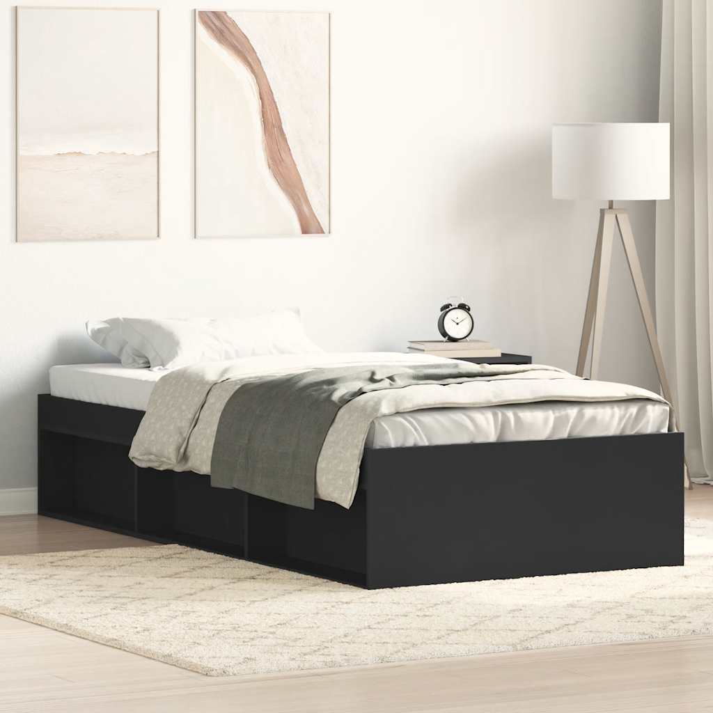 Cadre de lit sans matelas noir 75x190 cm - XIOS