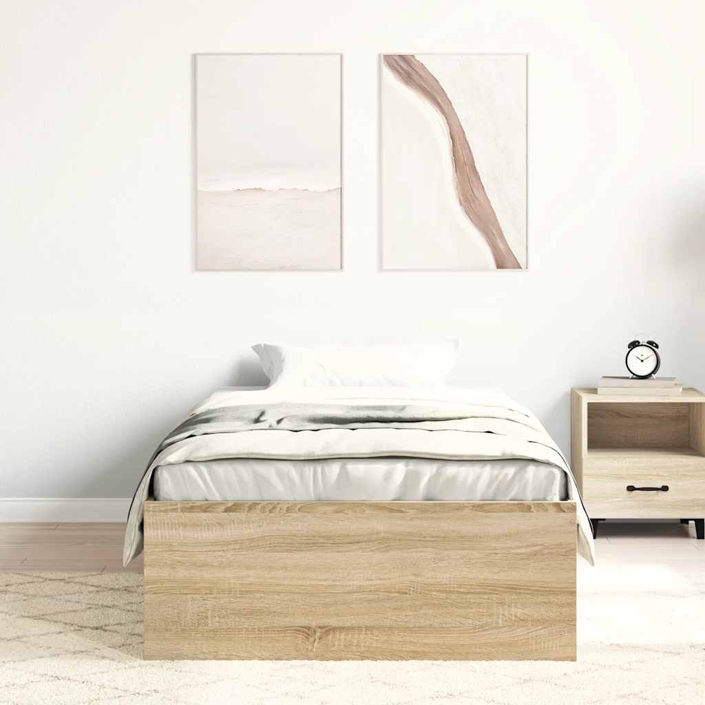 Cadre de lit sans matelas chêne sonoma 75x190 cm - XIOS