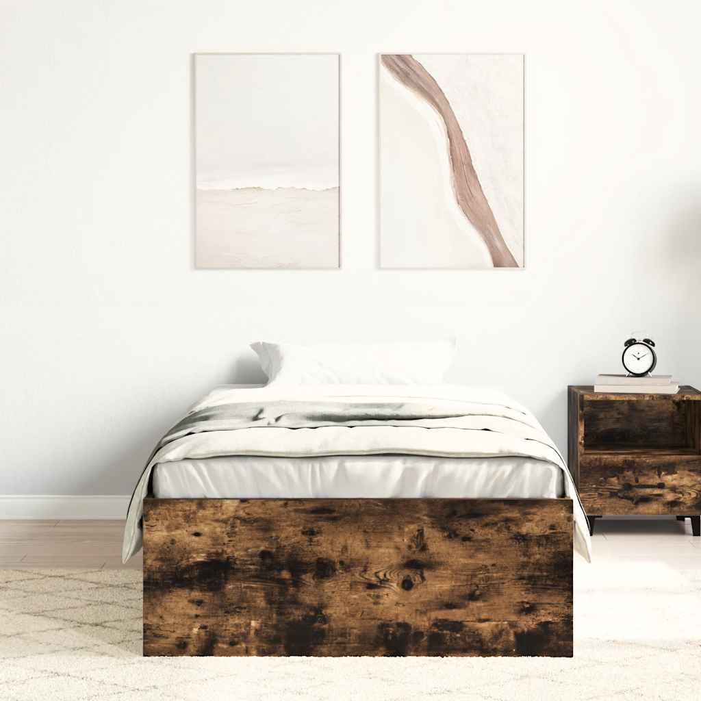 Cadre de lit sans matelas chêne fumé 75x190 cm - XIOS