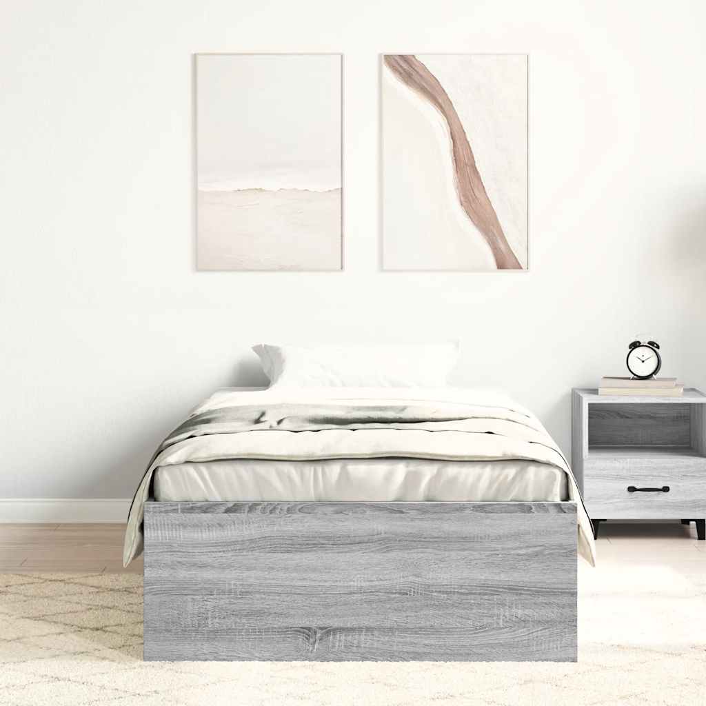 Cadre de lit sans matelas sonoma gris 75x190 cm - XIOS