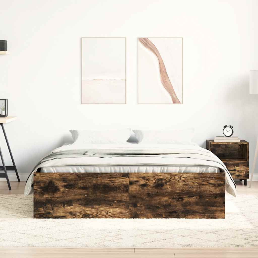 Cadre de lit sans matelas chêne fumé 120x200 cm - XIOS