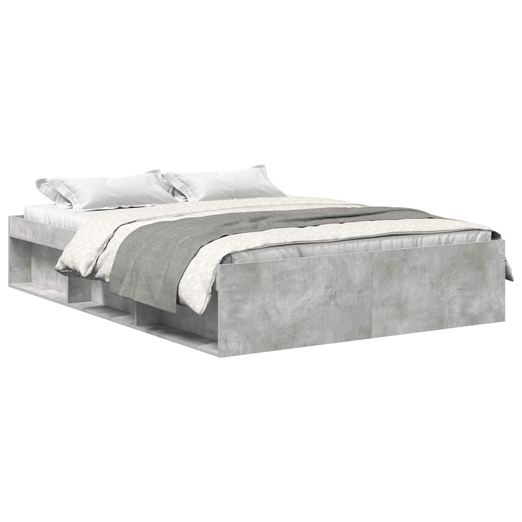 Cadre de lit sans matelas gris béton 140x200 cm - XIOS