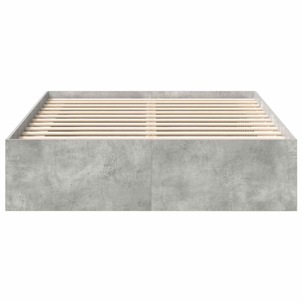 Cadre de lit sans matelas gris béton 140x200 cm - XIOS