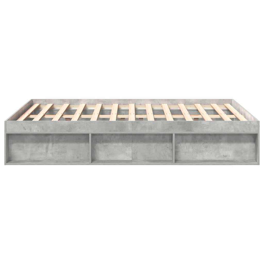 Cadre de lit sans matelas gris béton 140x200 cm - XIOS