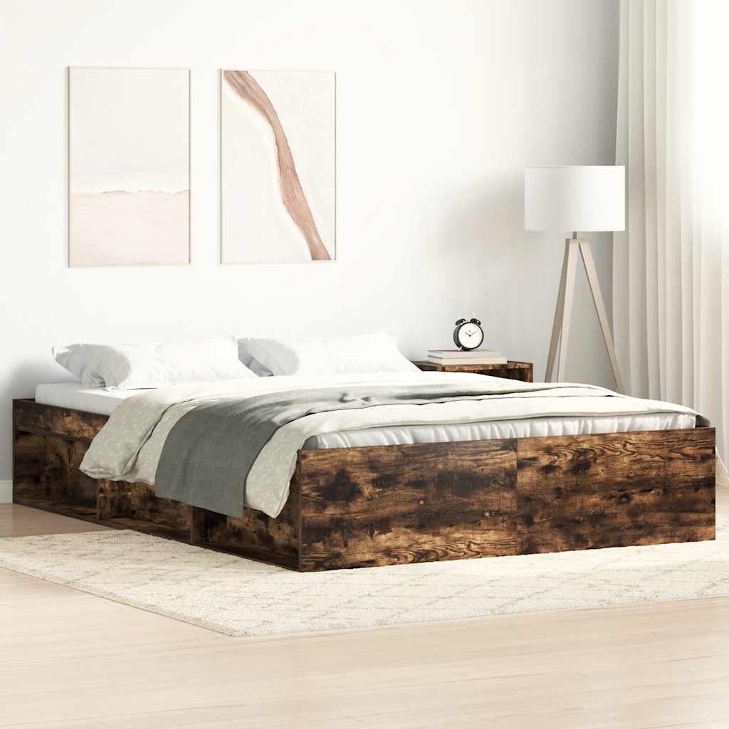 Cadre de lit sans matelas chêne fumé 140x200 cm - XIOS