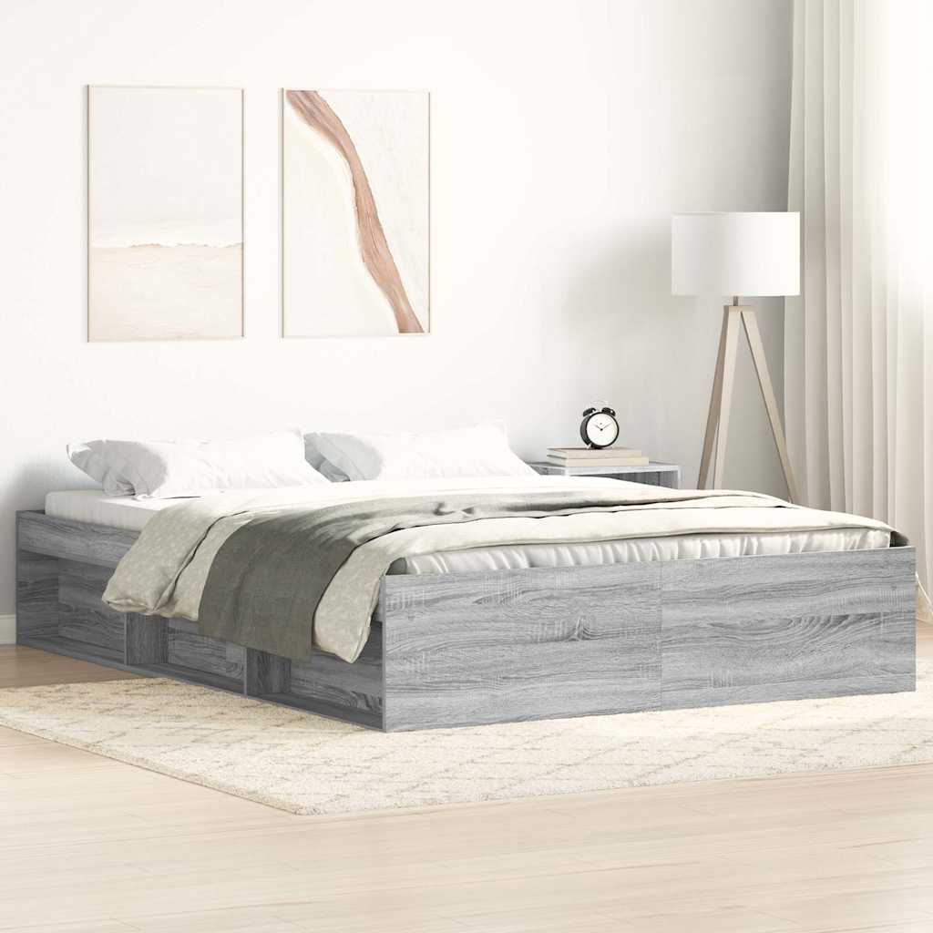 Cadre de lit sans matelas sonoma gris 140x200 cm - XIOS