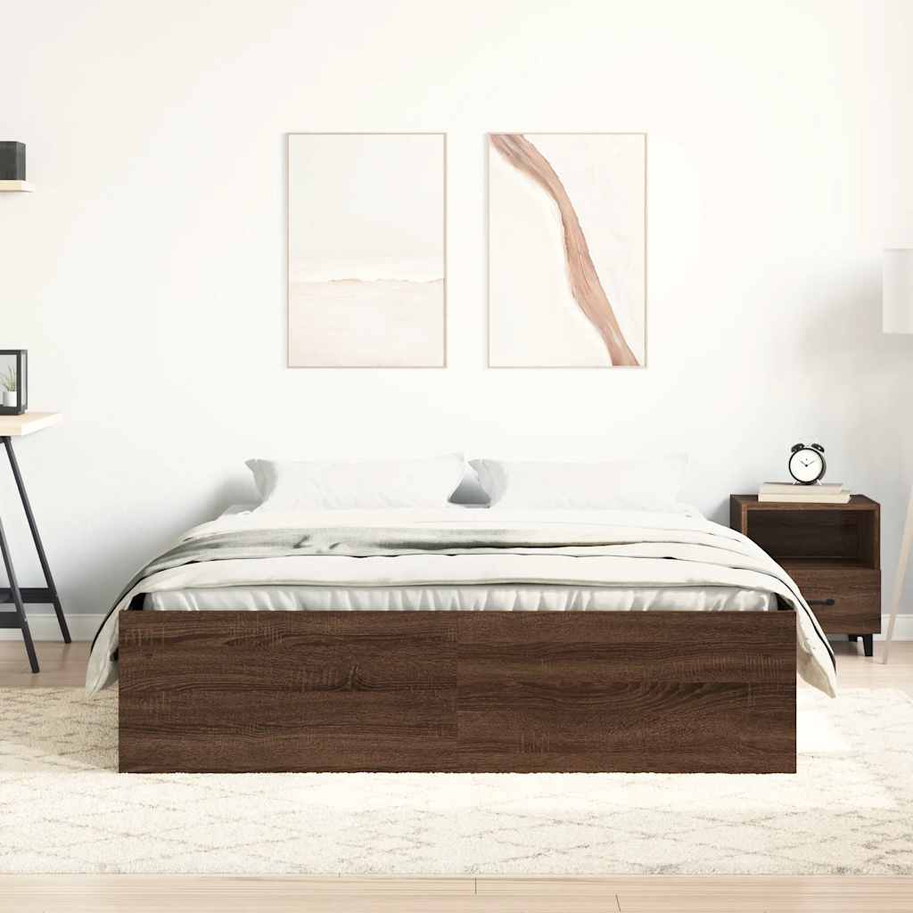 Cadre de lit sans matelas chêne marron 140x200 cm - XIOS