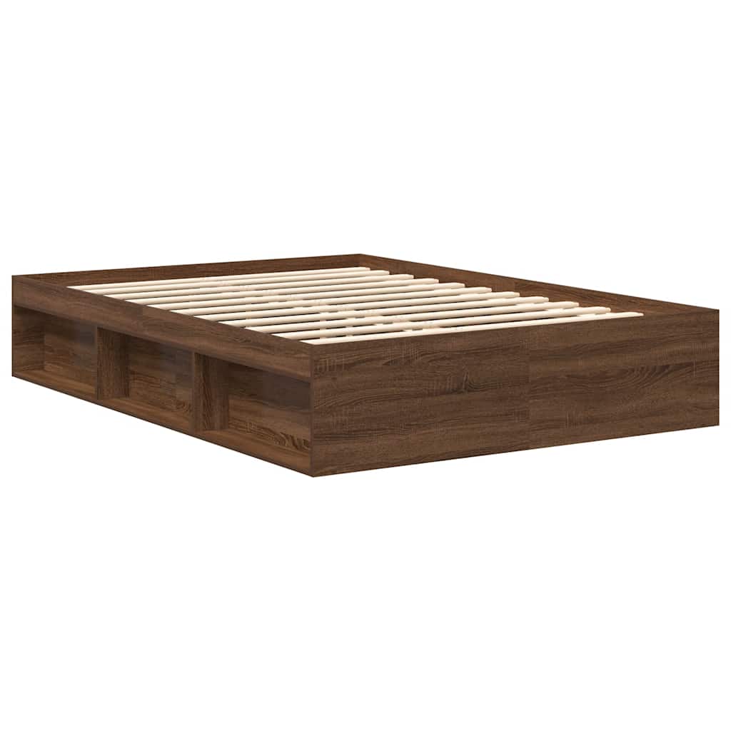 Cadre de lit sans matelas chêne marron 140x200 cm - XIOS