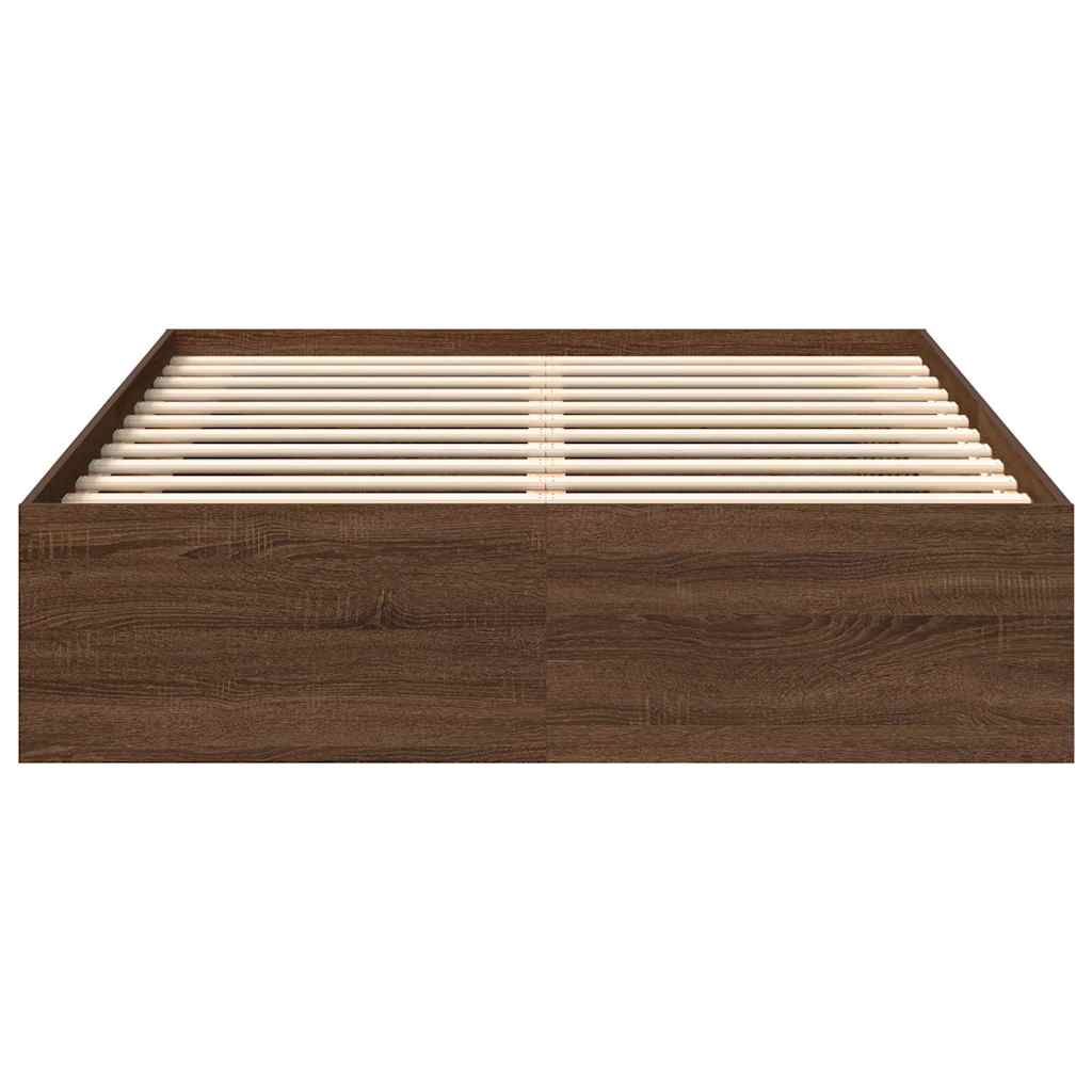 Cadre de lit sans matelas chêne marron 140x200 cm - XIOS
