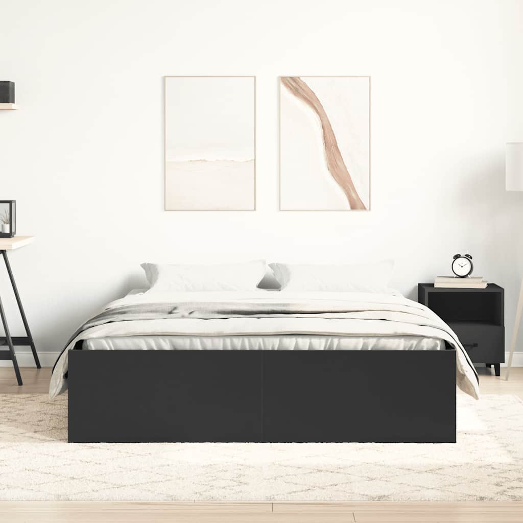 Cadre de lit sans matelas noir 150x200 cm - XIOS