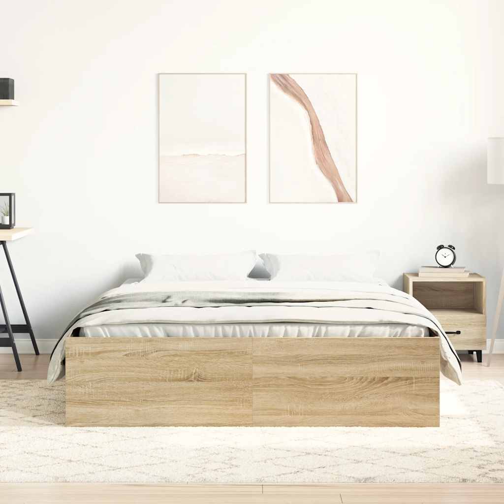 Cadre de lit sans matelas chêne sonoma 150x200 cm - XIOS