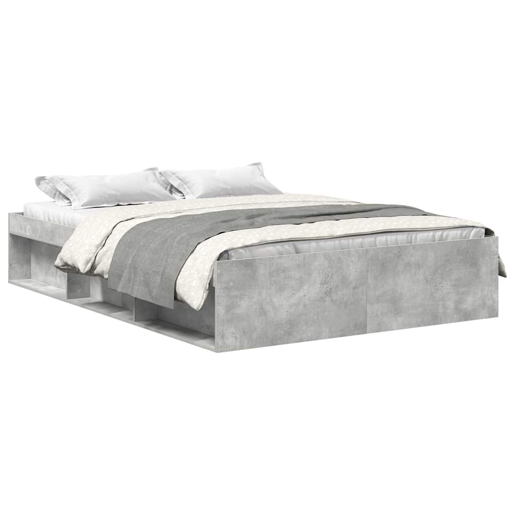 Cadre de lit sans matelas gris béton 150x200 cm - XIOS