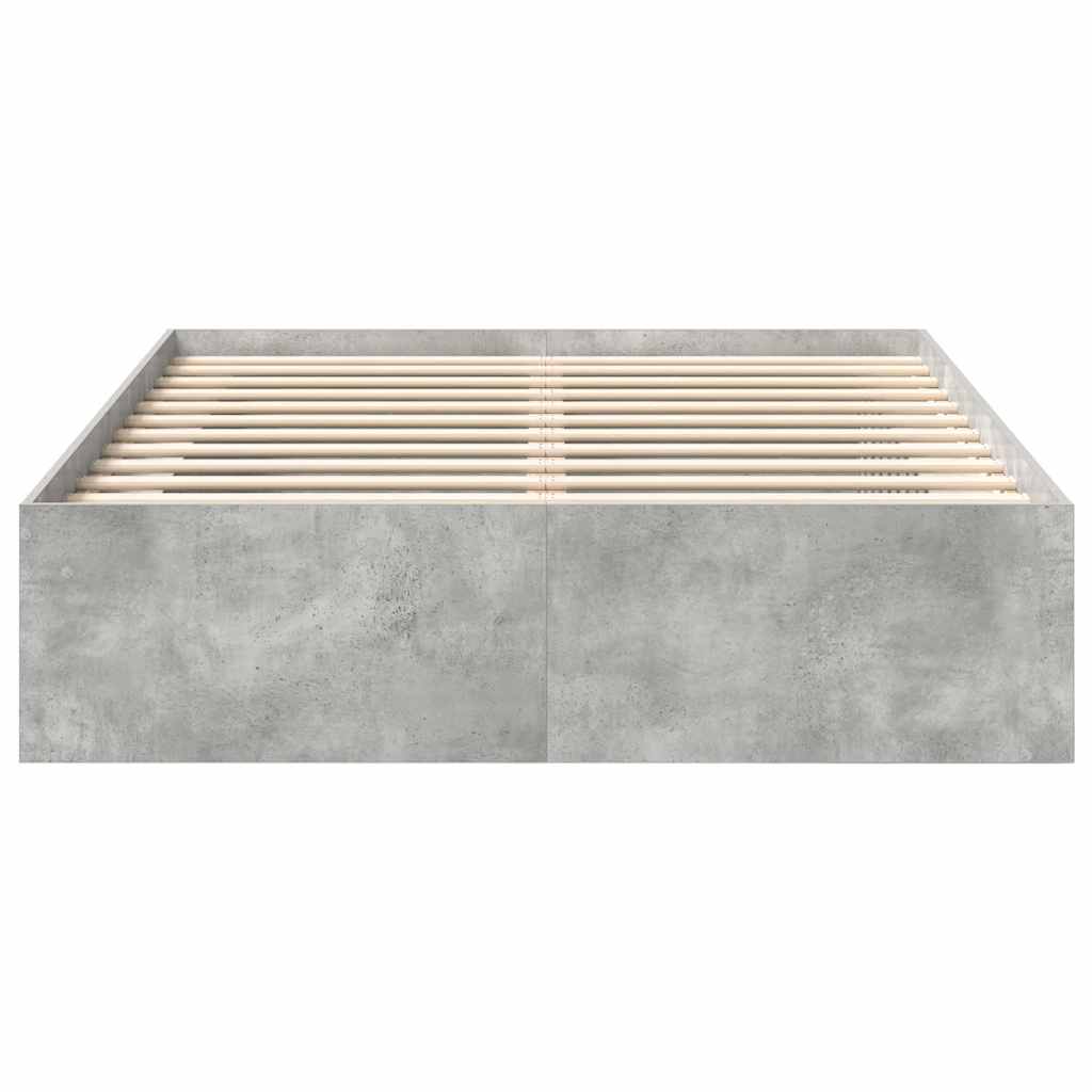 Cadre de lit sans matelas gris béton 150x200 cm - XIOS