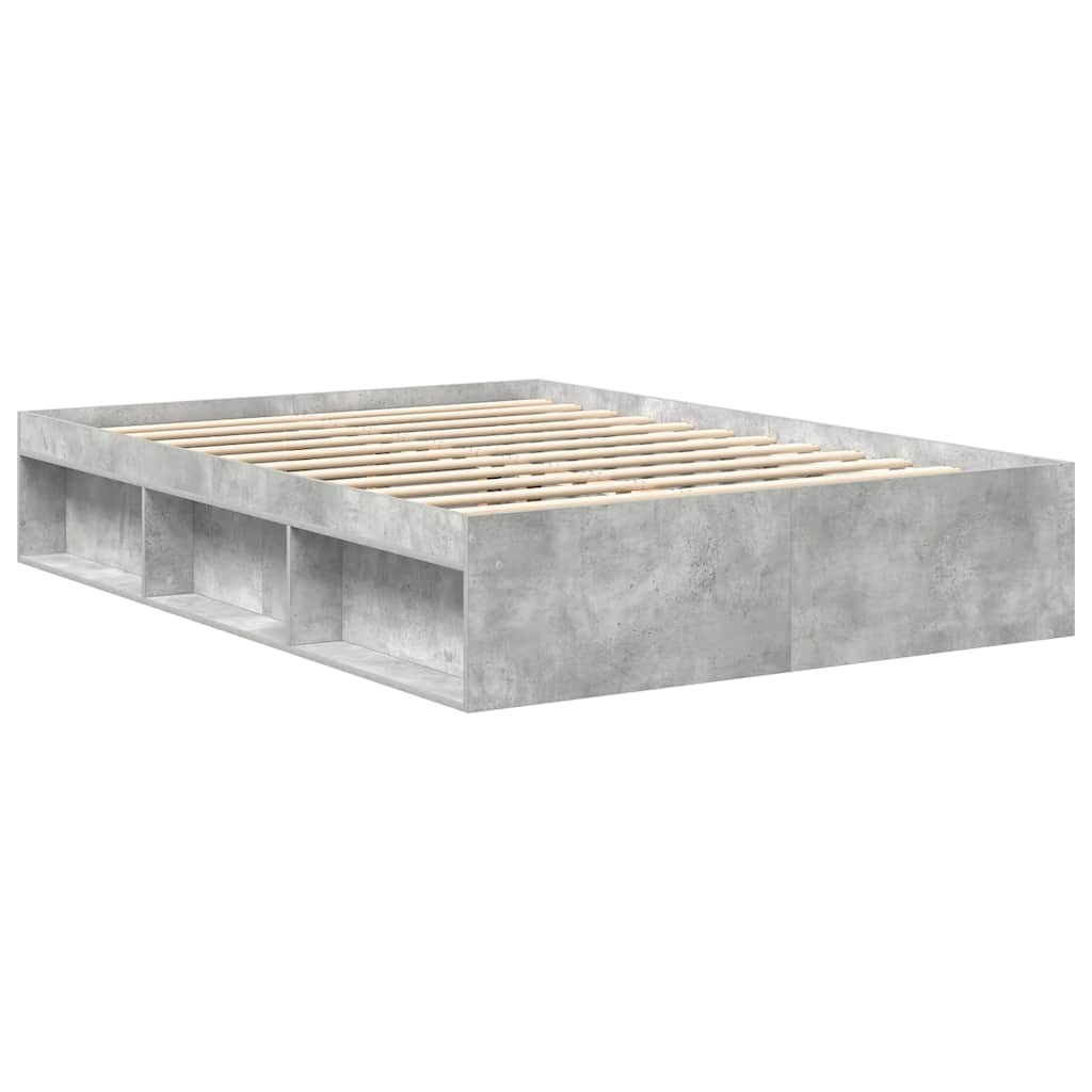 Cadre de lit sans matelas gris béton 150x200 cm - XIOS