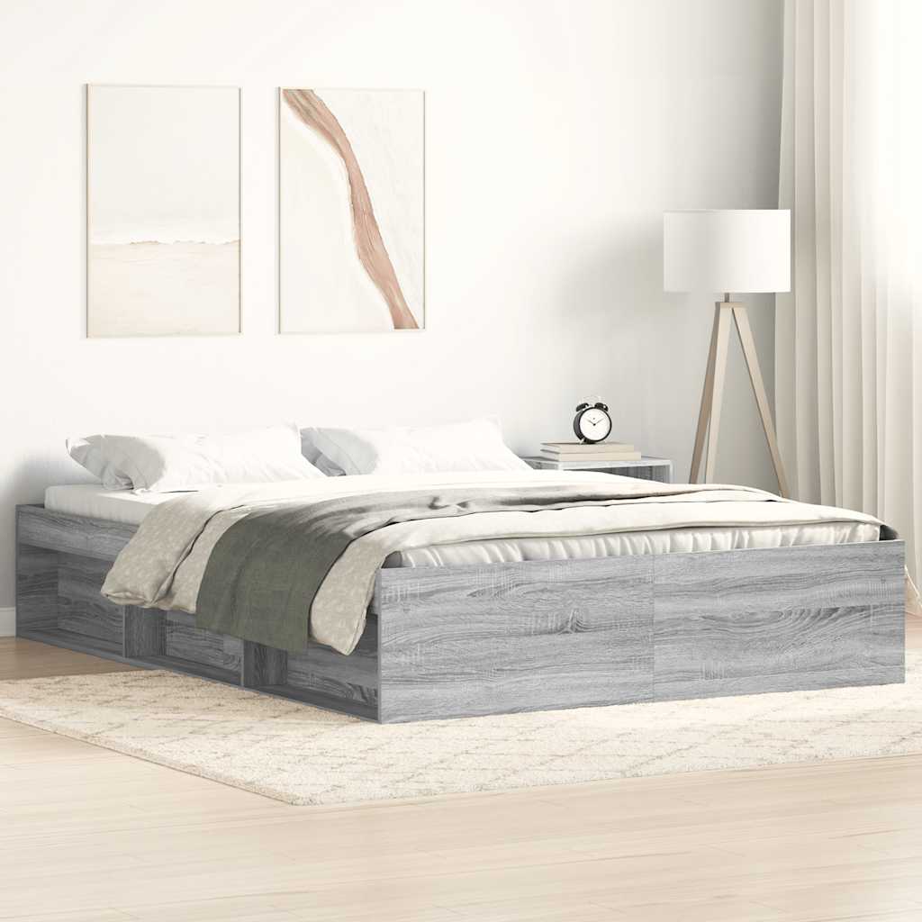 Cadre de lit sans matelas sonoma gris 150x200 cm - XIOS