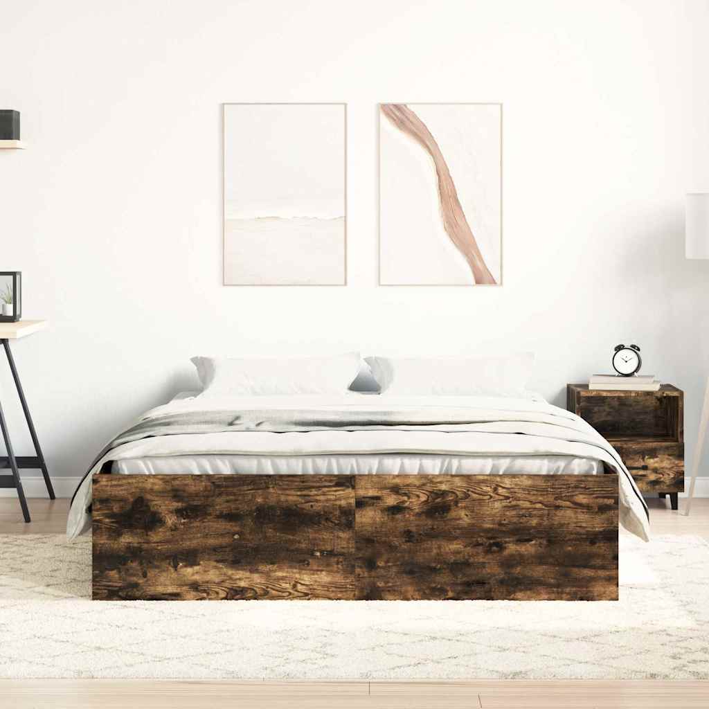 Cadre de lit sans matelas chêne fumé 160x200 cm - XIOS