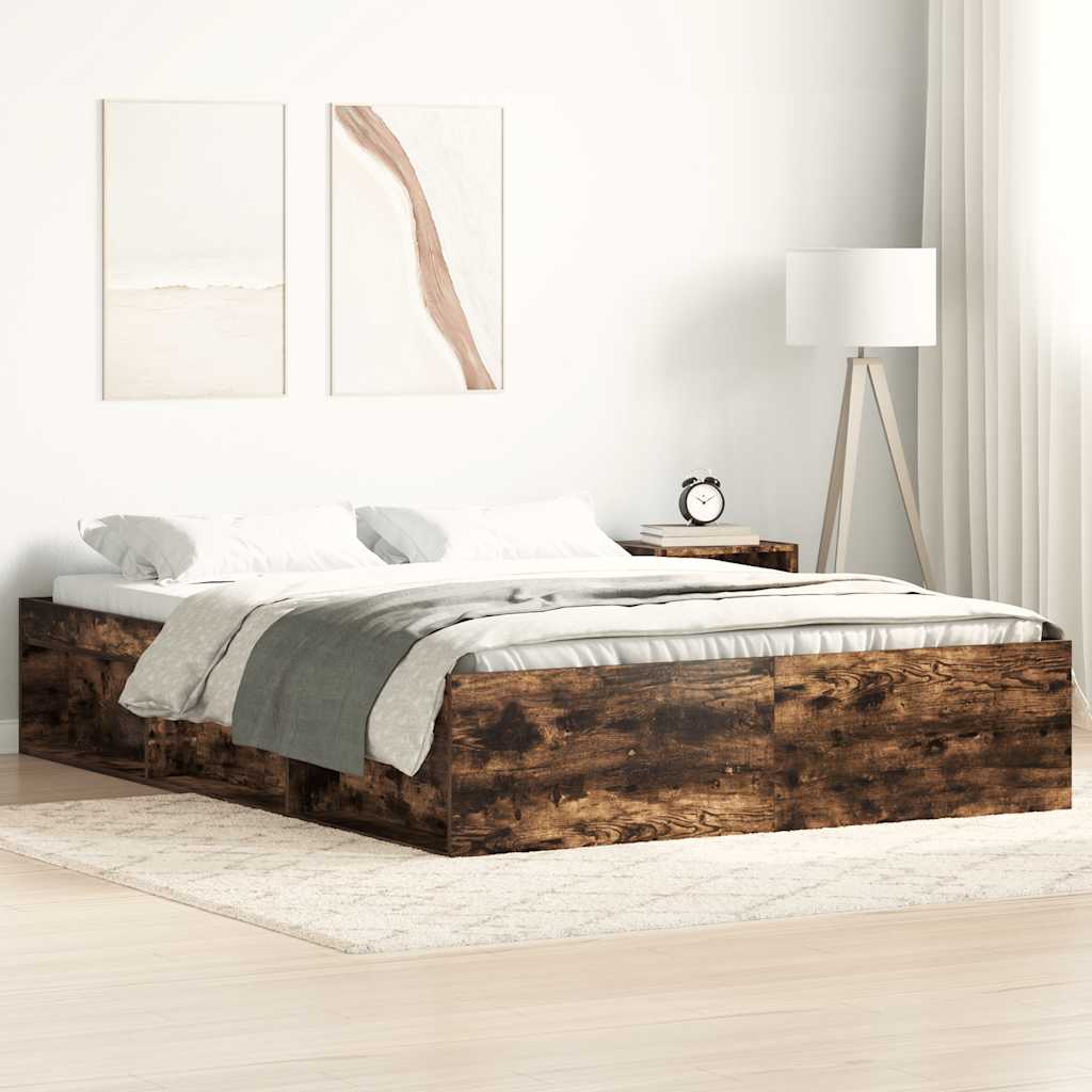 Cadre de lit sans matelas chêne fumé 160x200 cm - XIOS