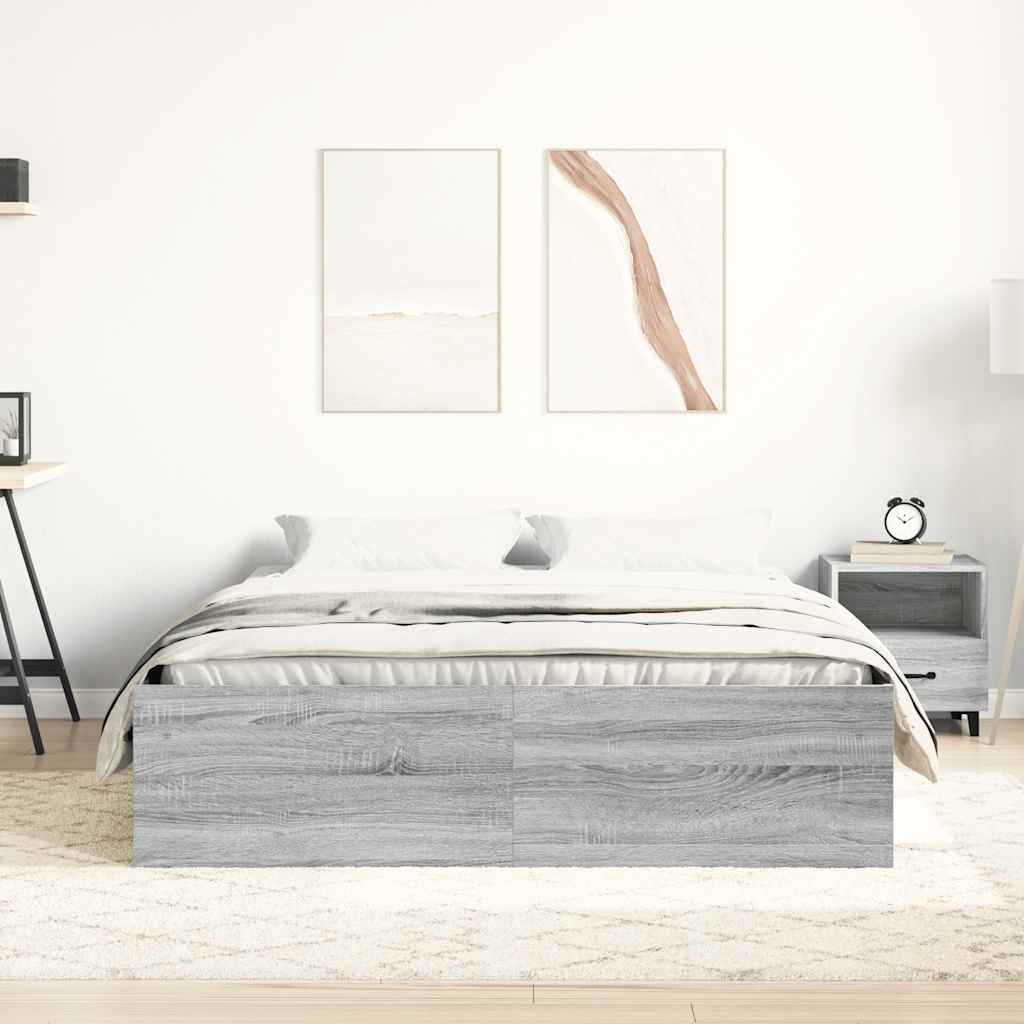 Cadre de lit sans matelas sonoma gris 160x200 cm - XIOS