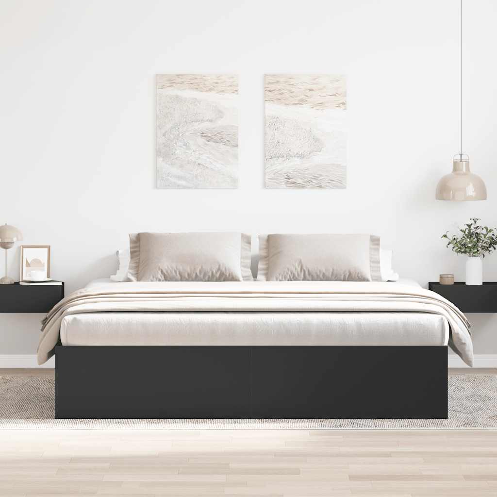 Cadre de lit sans matelas noir 180x200 cm - XIOS