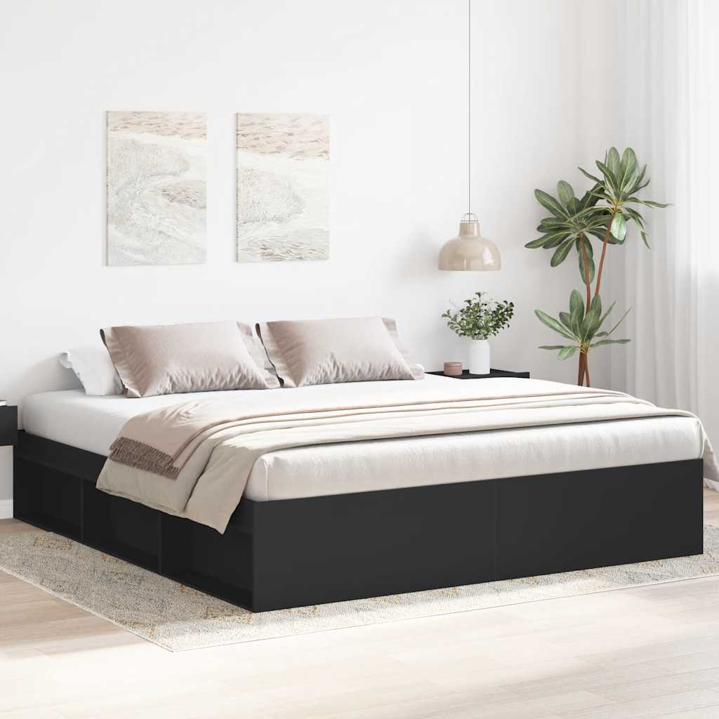 Cadre de lit sans matelas noir 180x200 cm - XIOS