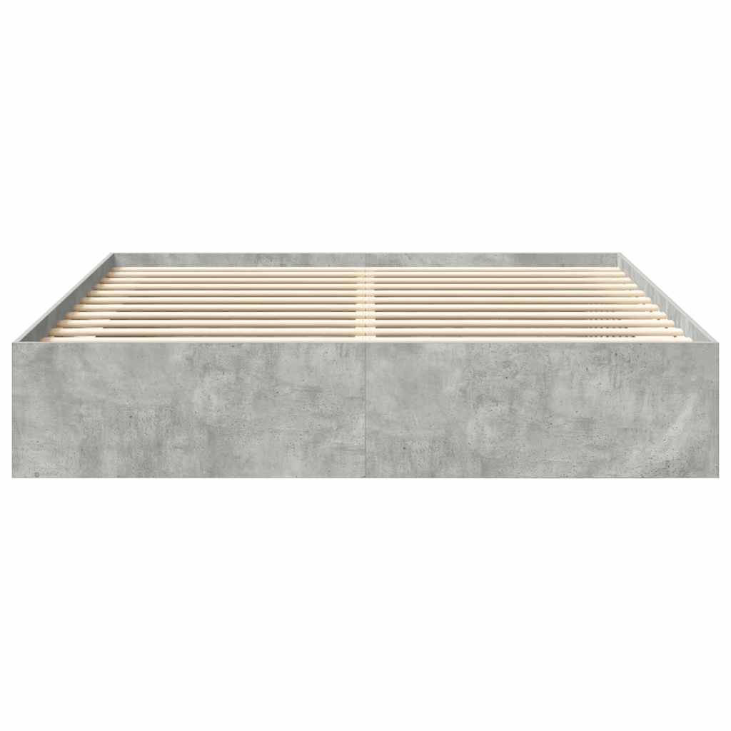 Cadre de lit sans matelas gris béton 180x200 cm - XIOS