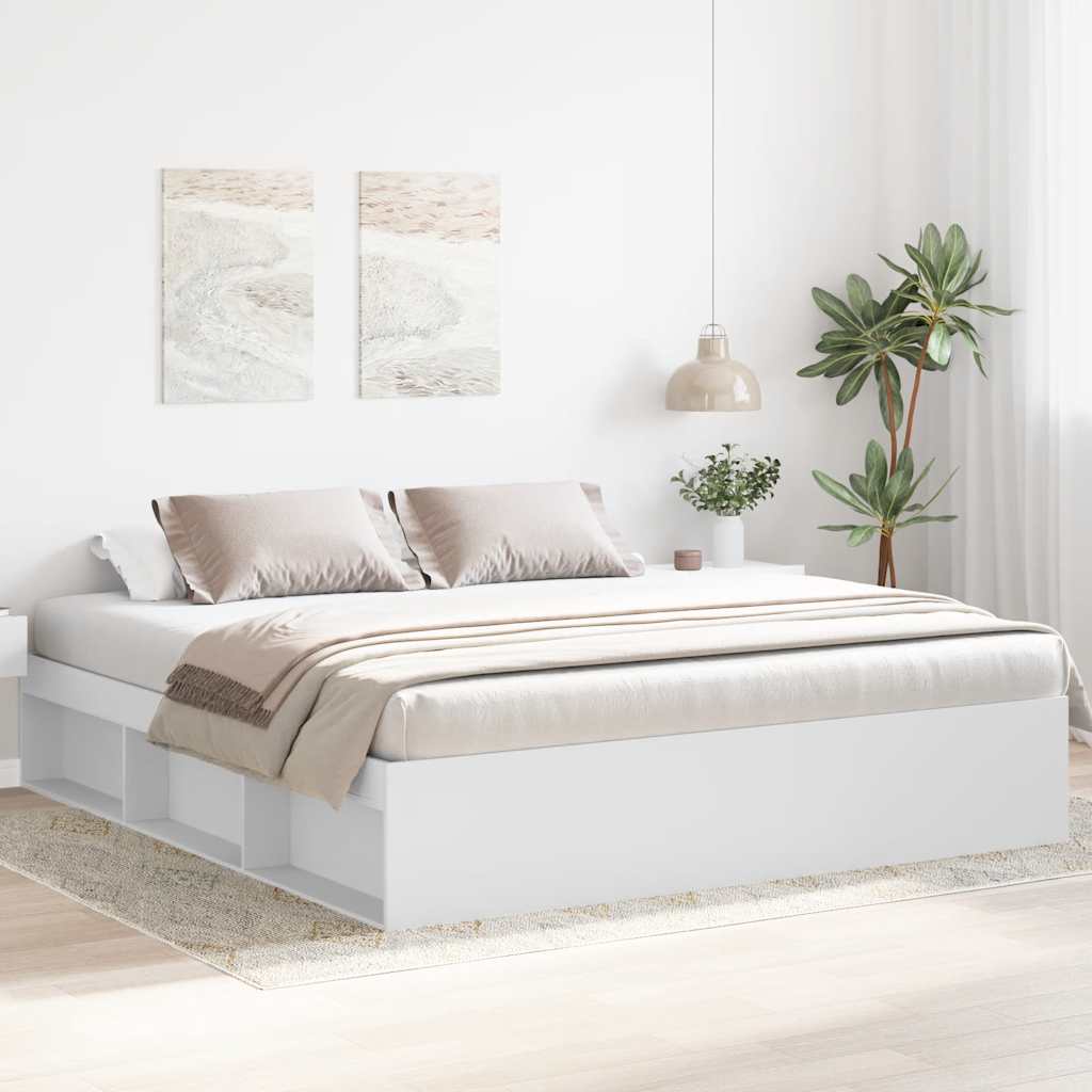 Cadre de lit sans matelas blanc 200x200 cm - XIOS