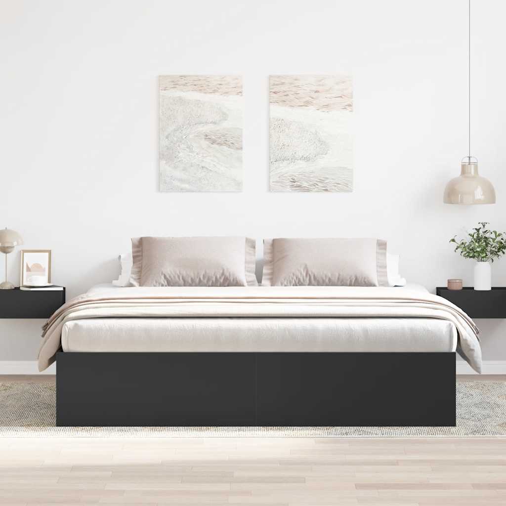 Cadre de lit sans matelas noir 200x200 cm - XIOS
