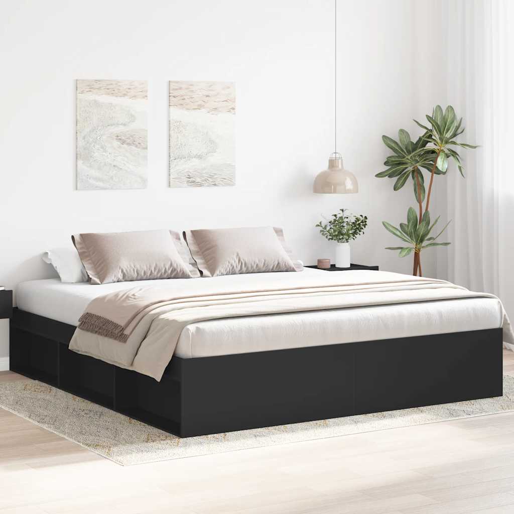 Cadre de lit sans matelas noir 200x200 cm - XIOS