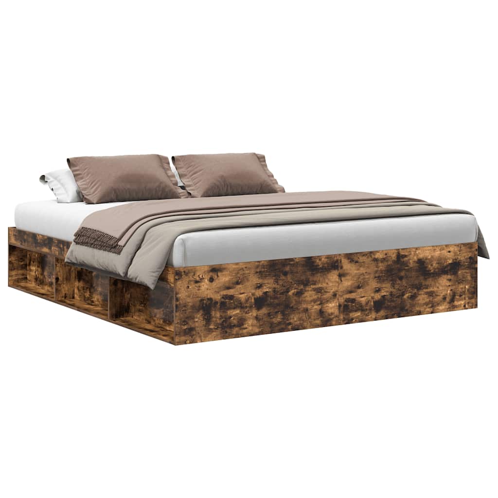 Cadre de lit sans matelas chêne fumé 200x200 cm - XIOS