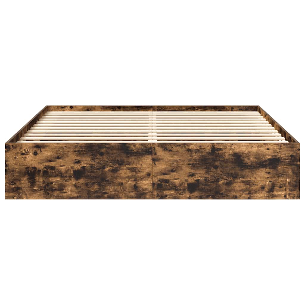 Cadre de lit sans matelas chêne fumé 200x200 cm - XIOS