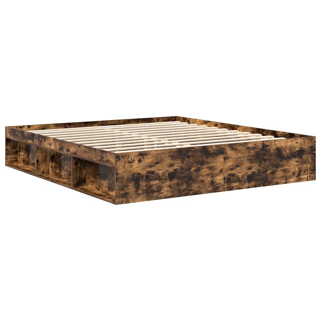 Cadre de lit sans matelas chêne fumé 200x200 cm - XIOS