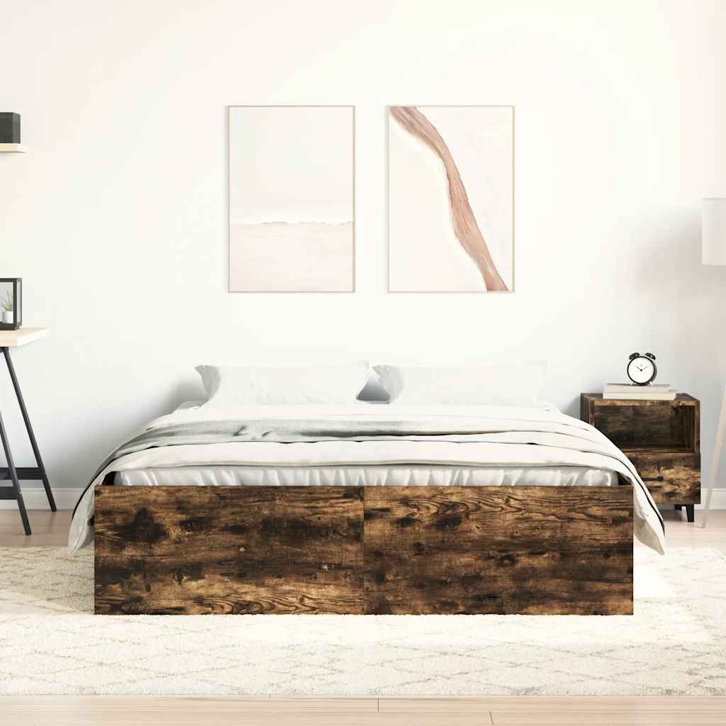 Cadre de lit sans matelas chêne fumé 120x190 cm - XIOS